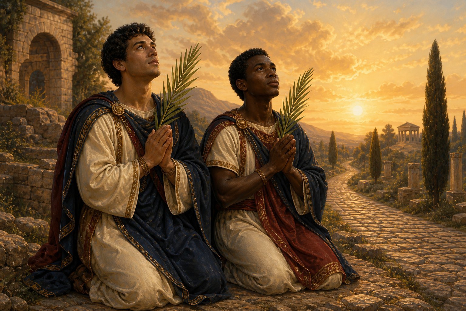 Saints Prote et Hyacinthe priant sur la voie Salaria