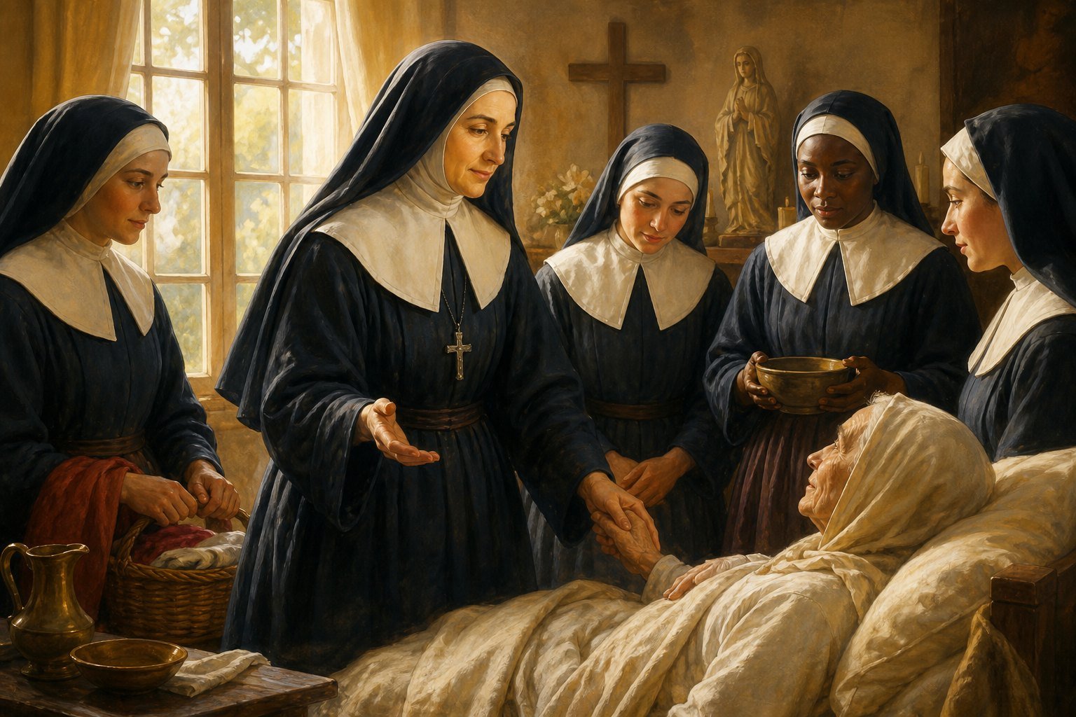 Sainte Jeanne-Françoise de Chantal au service des malades